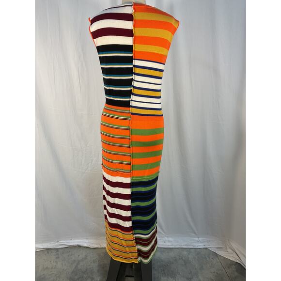 Marni Striped Green Virgin Wool Midi Dress Size 44 - Picture 4 of 6